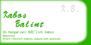 kabos balint business card